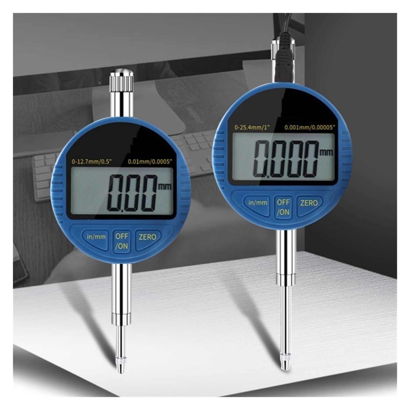 Messuhr, Digitale Messuhr, elektronisches Mikrometer, metrisches Zoll-Messuhrmessgerät(25.4x0.001mm)