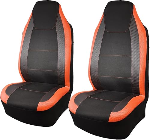 Miniatura 10 de Flying Banner - Fundas para asiento de coche de fibra de carbono de calidad, de tela de malla, de cuero sintético, de malla deportiva, respaldo