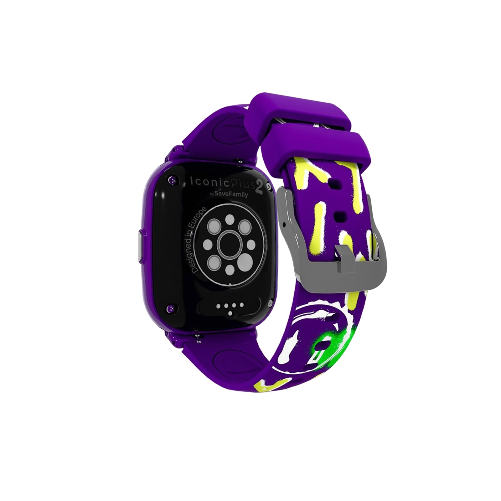 SaveFamily Iconic 2 Plus 4G. Smartwatch voor kinderen. Videogesprek, Video, Beller-ID, Muziek, Bluetooth, App Store, Whatsapp. GPS-kinderhorloge, Camera, SOS, waterdicht (Iconic 2 Plus, Graffiti)