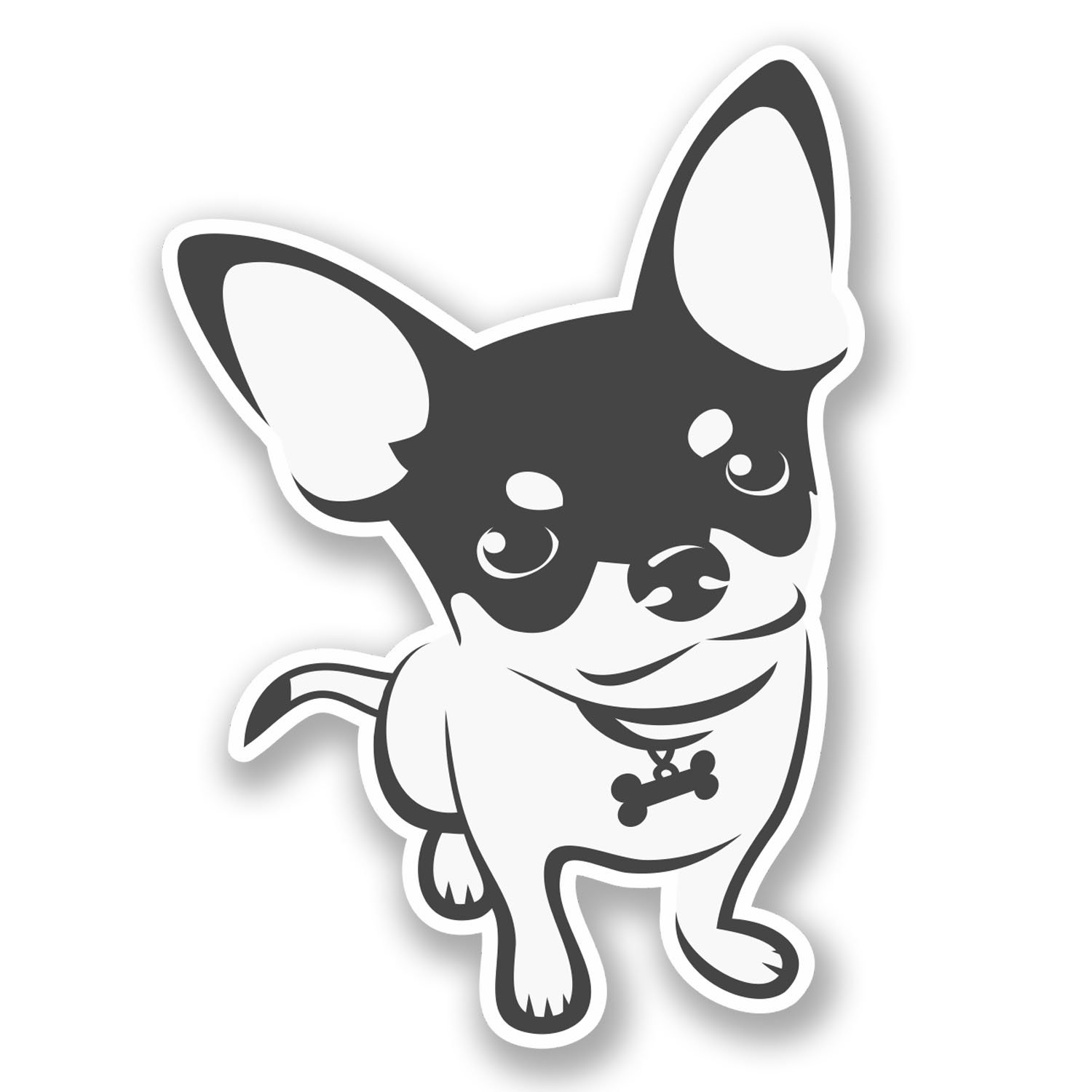 Destinationvinyl Multi 2 X 10Cm Chihuahua Cartoon Dog Sticker Decal Bike Laptop Car Fun Animal #5797 (7Cm Wide X 10Cm Tall)