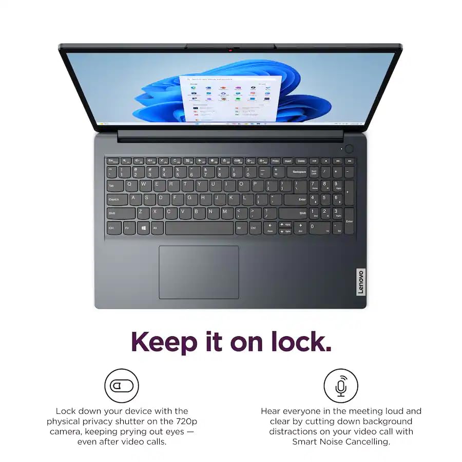 Image of Lenovo Ideapad 1 15.6 inch FHD Laptop, with Free Lifetime Microsoft Office 2024, AMD Ryzen 5 7520U, 8GB RAM, 1TB SSD, Windows 11 Pro, Abyss Blue, with USB Hub