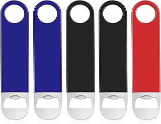 Bottle Openers Heavy Duty Flat Beer Opener 5PCS Stainless Steel Beer Cap Bottle Opener for Bar Kitchen Bartender, 7X 1.57 INCH