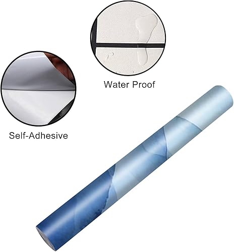 Miniatura 4 de Juego de envolturas de vinilo autoadhesivas para refrigerador, arreglos abstractos, paisajes, montañas, paisajes, vistas, mural de puerta azul,