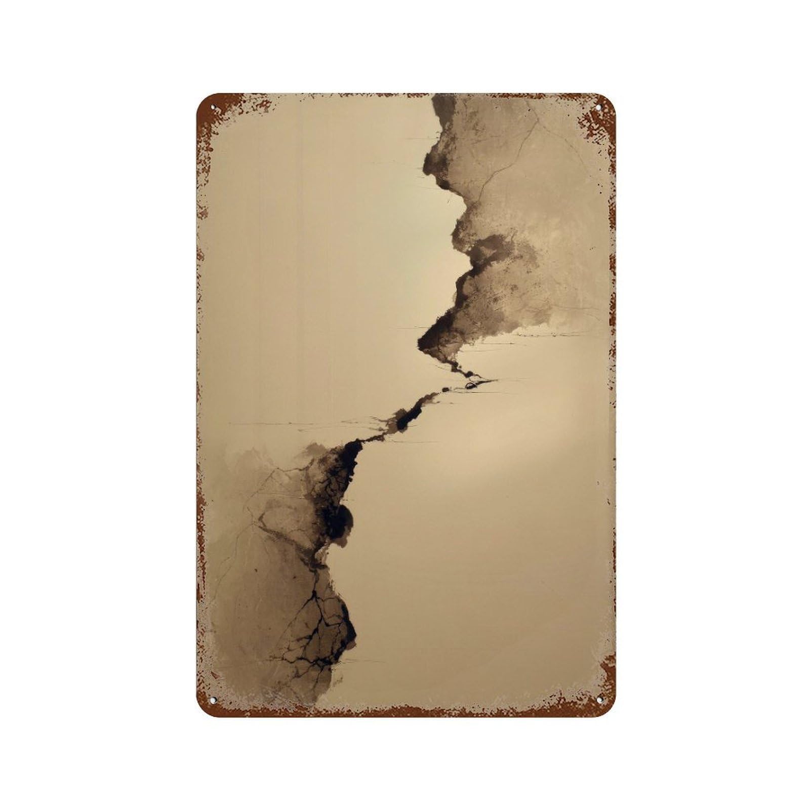 xiaoxiaoshen Abstract Crack. Minimal Wabi Wall Decor Art Metal Tin Poster Modern Home Decor Art Home Bar Shop Decorations Vintage Sign 30x20cm
