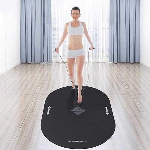 Miniatura 2 de FEECCO - Tapete de cuerda de saltar antideslizante de gran tamaño para suelo interior y hormigón exterior, material de alta densidad de 0.276 in de