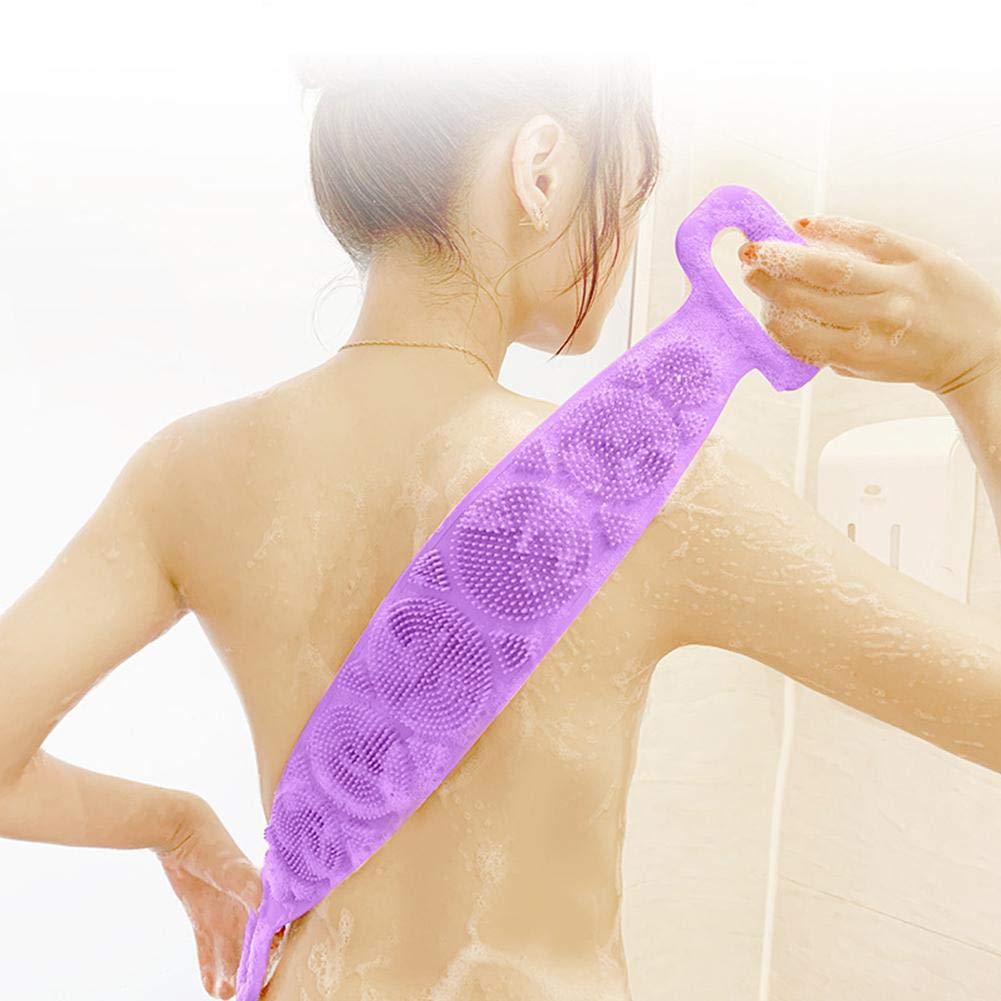 Puthak Silica Gel Bath Towel Rub Brush Pull Back Strip Rub Back Belt Bathroom Tools-image-24