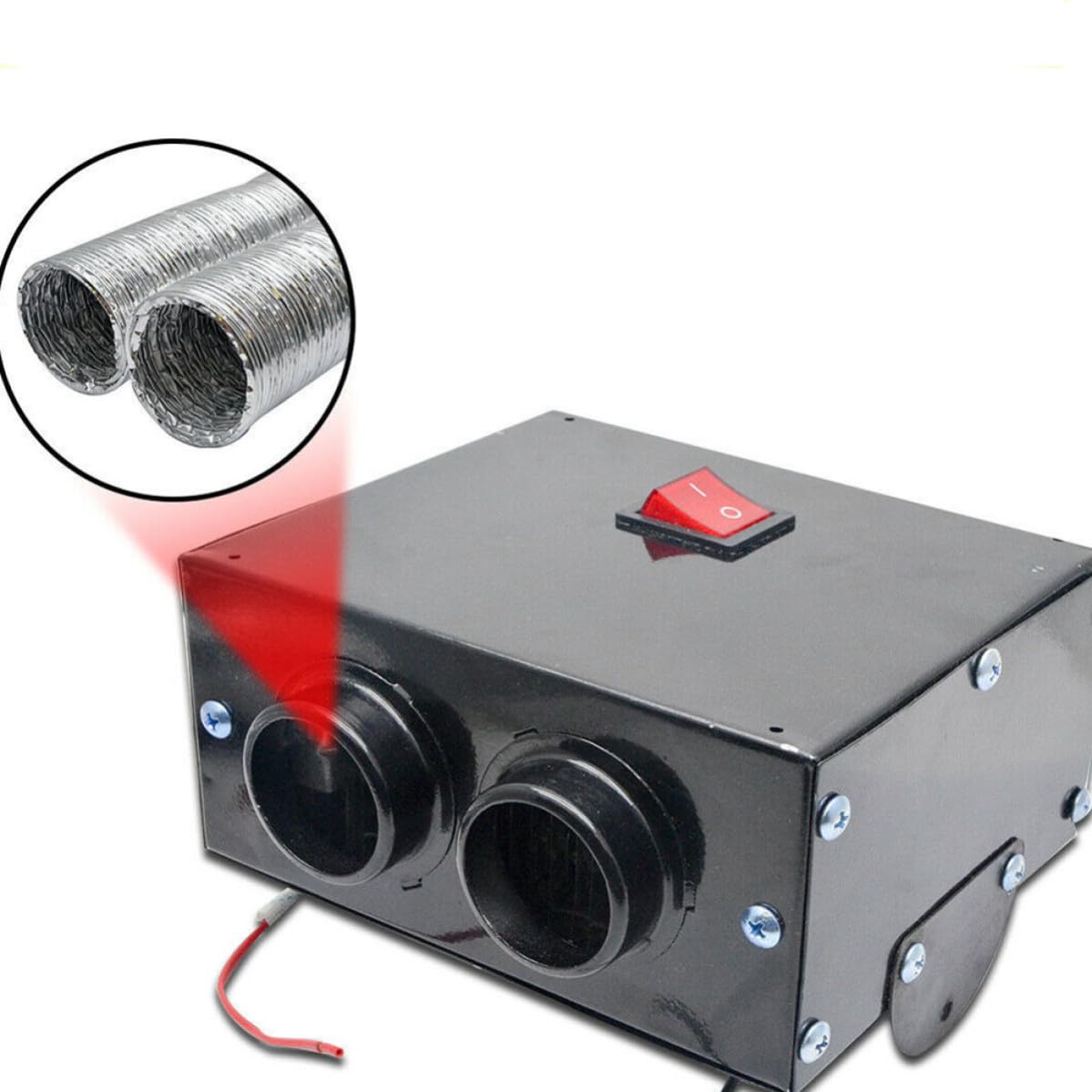 Alipis Desempañador de Coche 4 Agujeros 24v 500w de Hierro para Vehículo