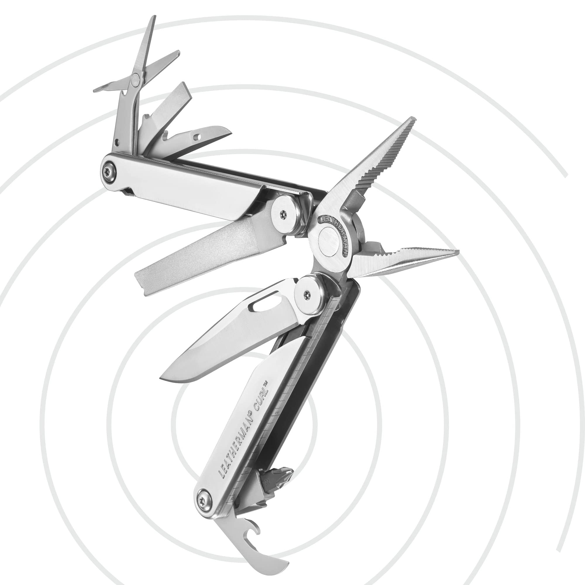 Leatherman Curl Outil Multifonction, Acier Inoxydable | 15 Outils pour l'Extérieur et le Camping