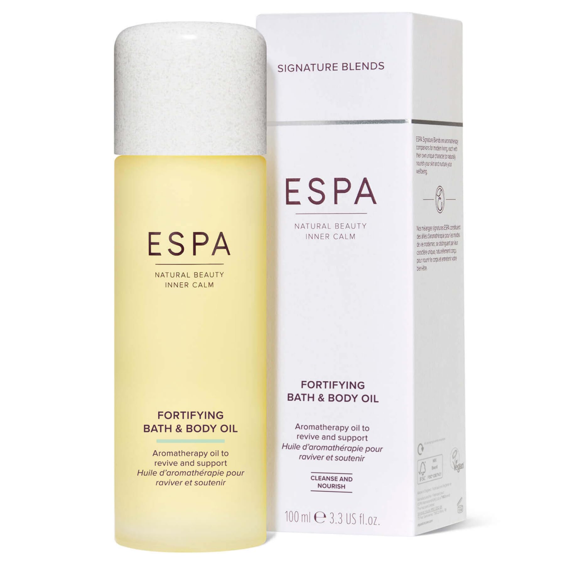 ESPA | Fortifying Bath and Body Oil | 100ml | Eucalyptus & Tea Tree | Contains Magnesium & Ashwagandha