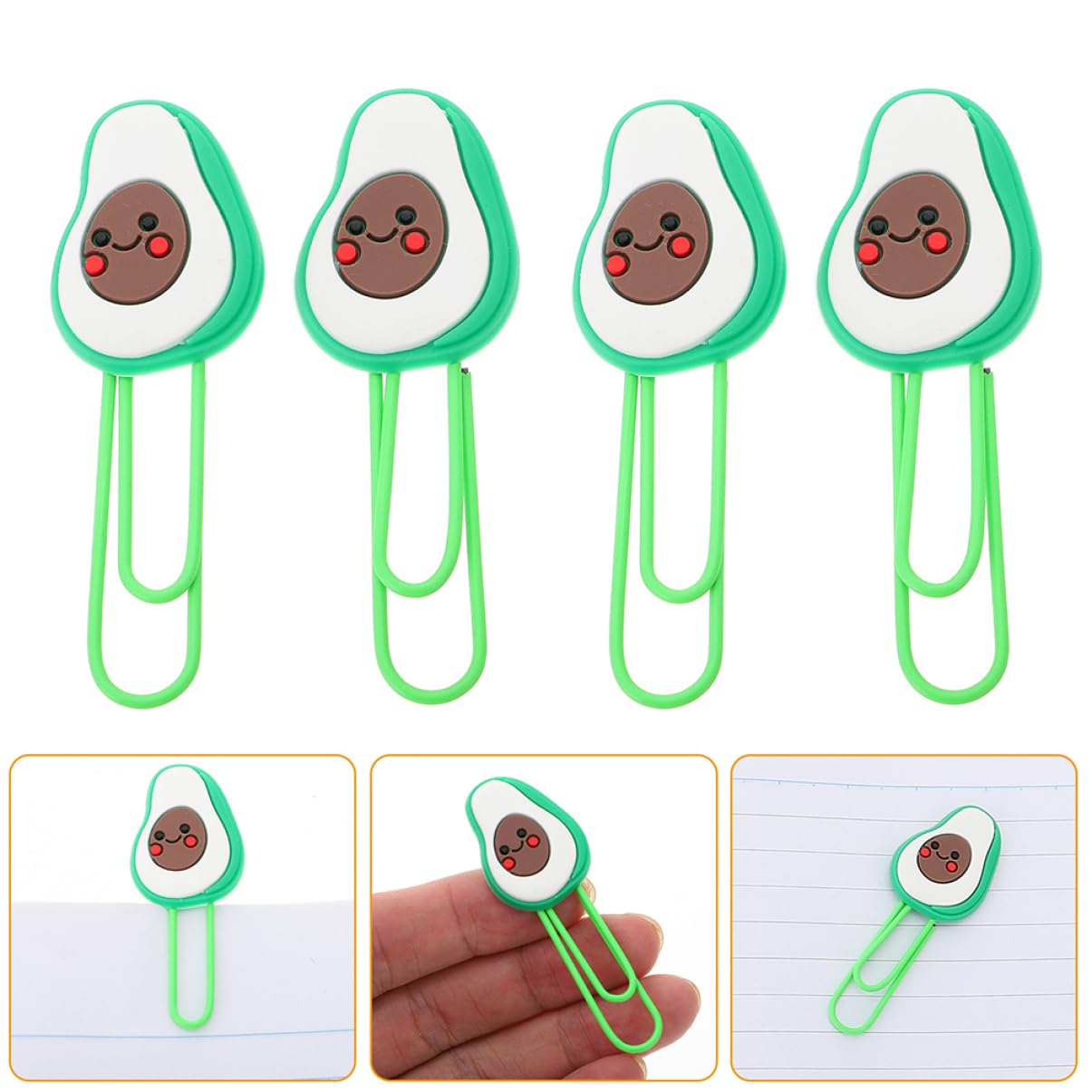 Cabilock 40pezzi Graffette Forma Di Frutta Clip Colorate e Carine Per Documenti Per Ufficio e Scuola Design Avocado Unico e Creativo