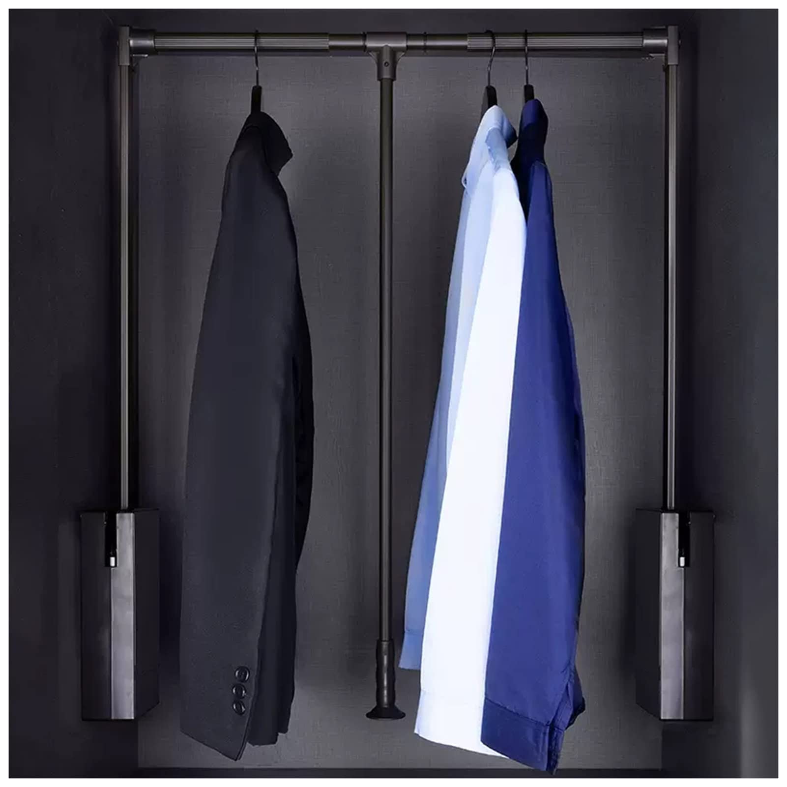 Étagères flottantes pour garde-robe tringle placard rétractable