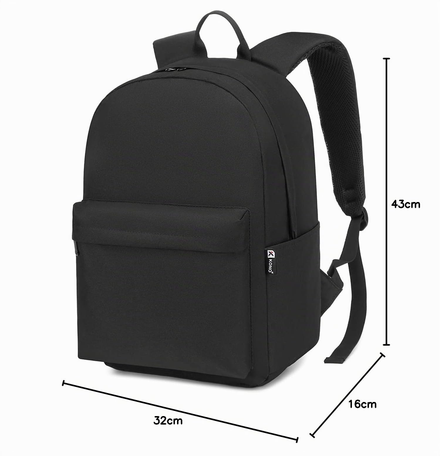 Kono Sac à Dos Scolaire Lycée Ado Étudiant Léger pour Garçon Fille, Sac d'École Travail Voyage, pour Collège et Université, Ordinateur Portable 15,6 Pouces