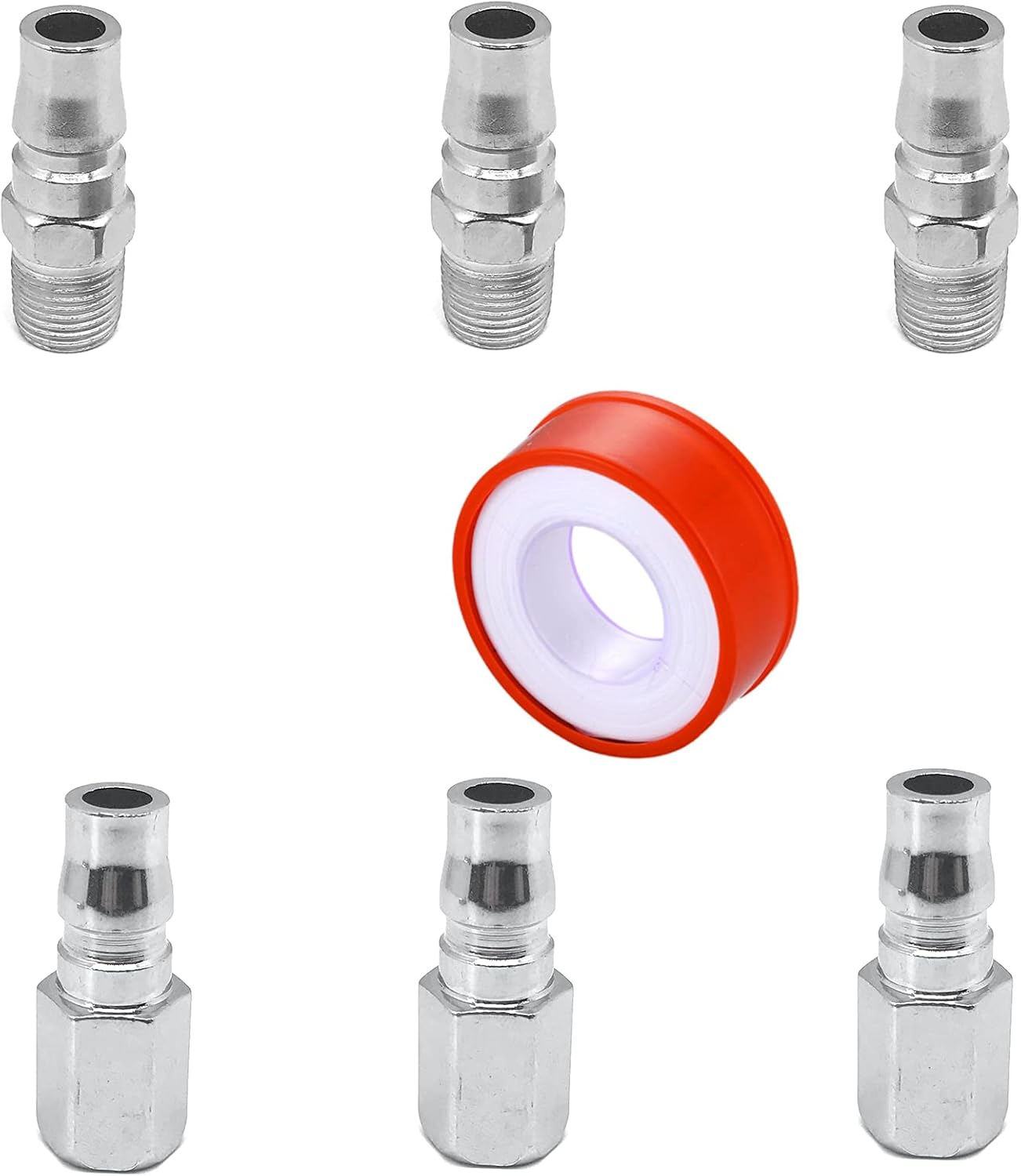 3set Quick Connect Air Coupler，Air Compressor Accessories Fittings Plug Kit，Air Compressor Fittings Plug Kit Socket Connector（PM20+PF20）