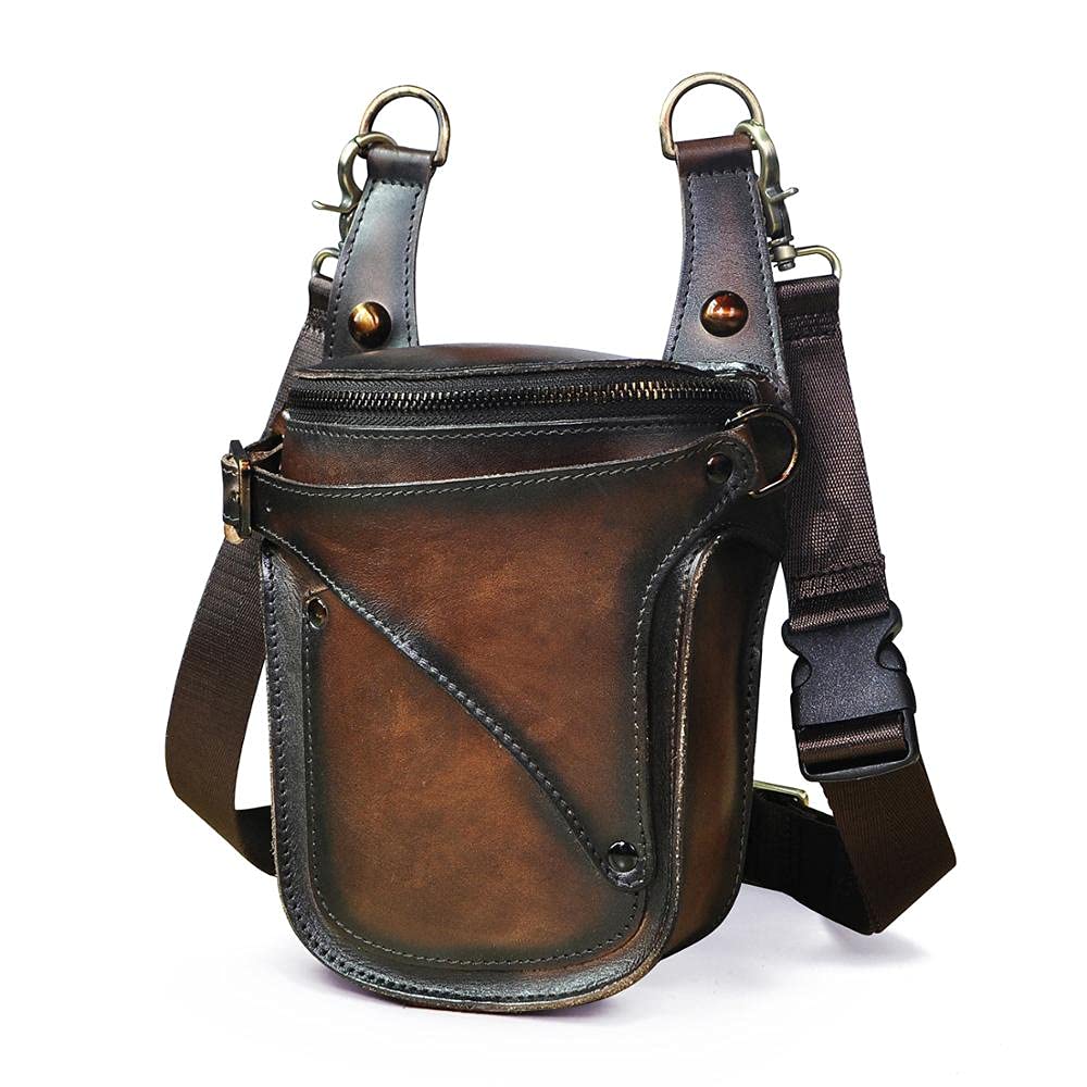 Marsupio Moto,Marsupio Gamba Moto for da Viaggio con Cintura Yi da Viaggio, Unisex, Elegante, in Pelle, da 7 Pollici