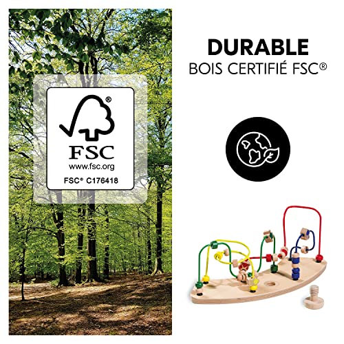 hauck Jouet en Bois de Motricité Bébé - Labyrinthe Perle Play Moving (Certifié FSC®) - Combinable avec le Play Tray pour Chaise Haute hauck Alpha+ et Beta+, Animaux Aquatiques – vue 7