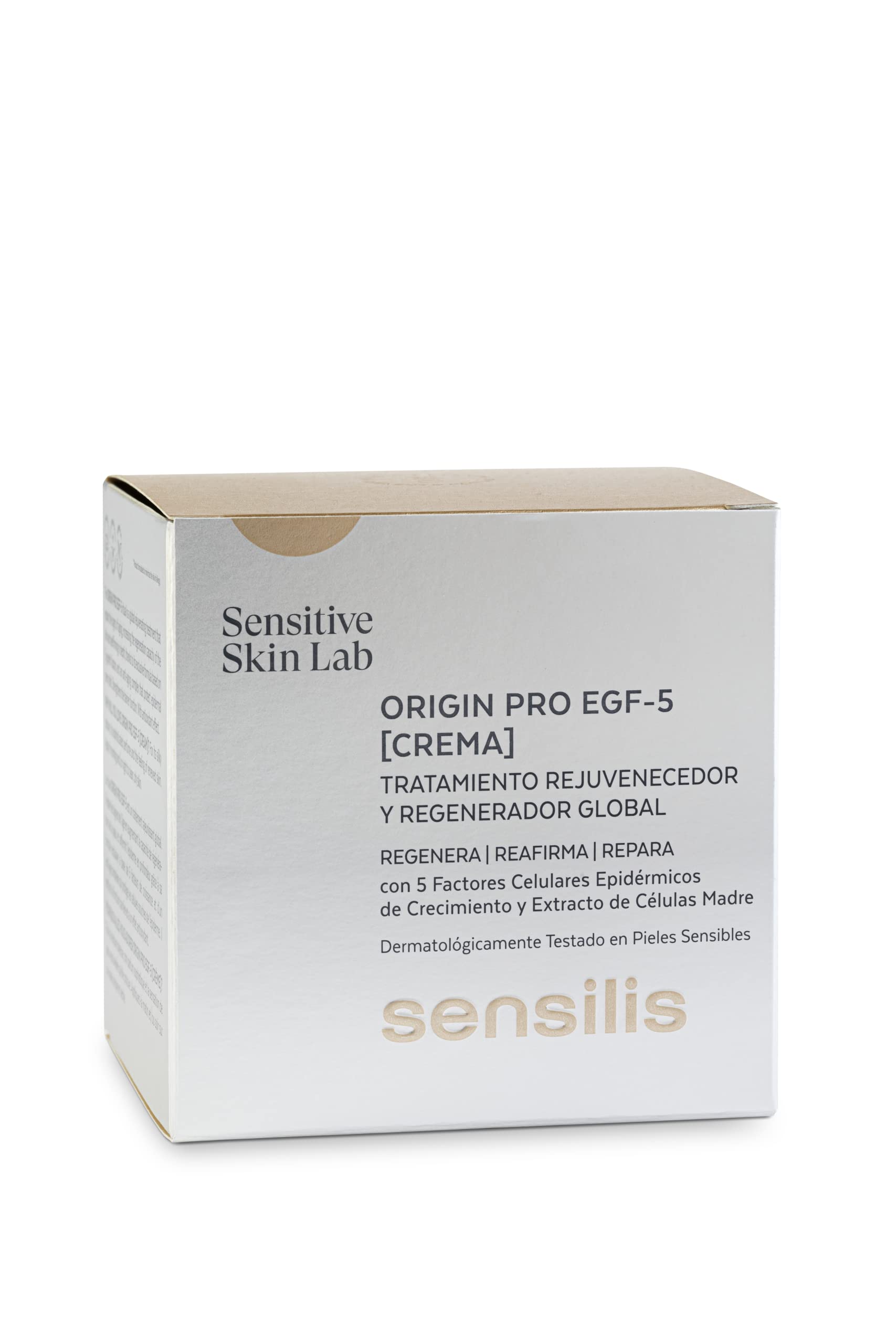 Sensilis - Origin PRO EGF5, Crema Rejuvenecedora, 50 ml | 5 Factores de Crecimiento, Regenera, Reafirma, Repara, Piel Normal a Seca, Textura Crema, Antiedad, Facial