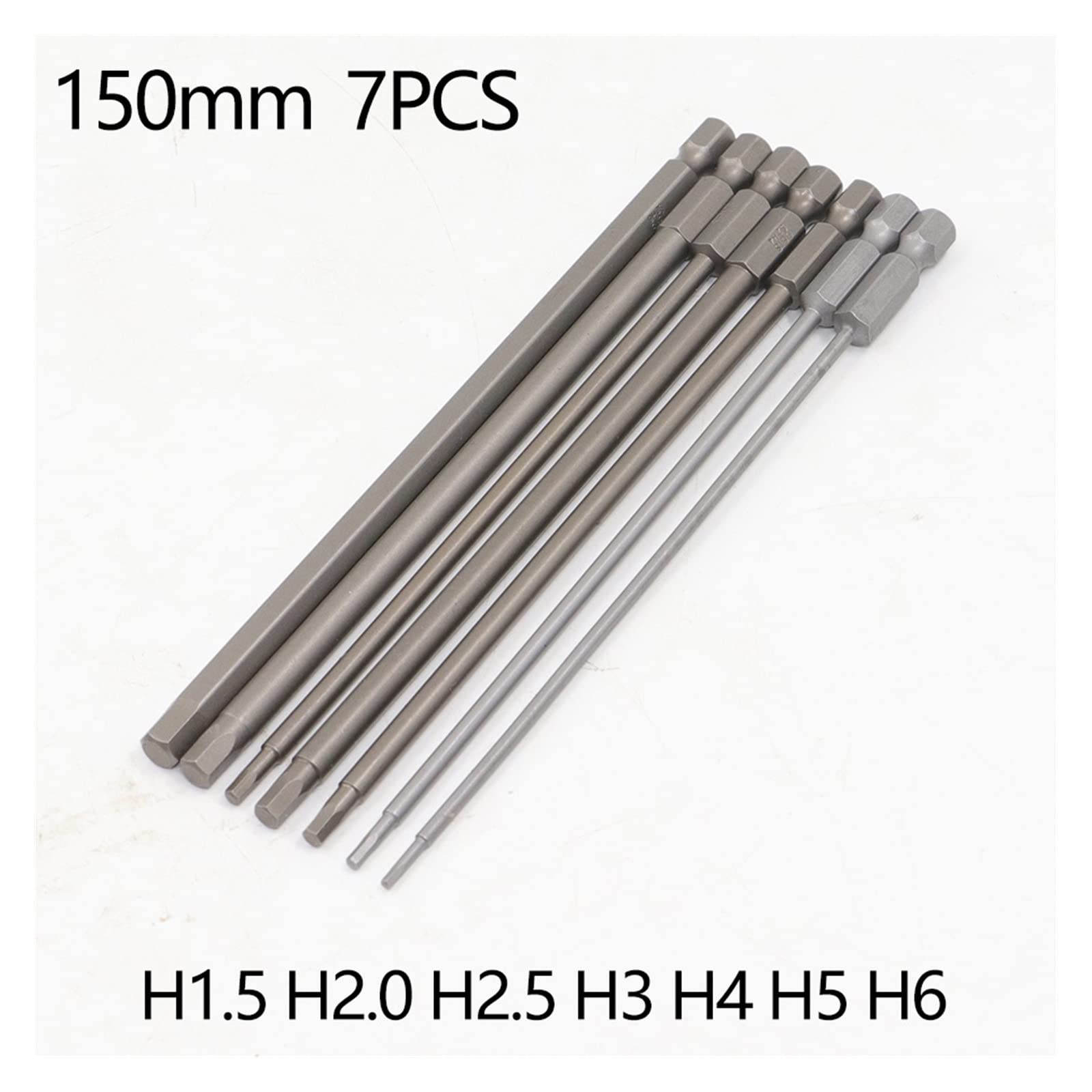 Schraubendreher-Bits 150 Mm – 6 Stück, Kreuzschlitz, Magnetisch, Sechskantschaft, Aus S2-Stahl