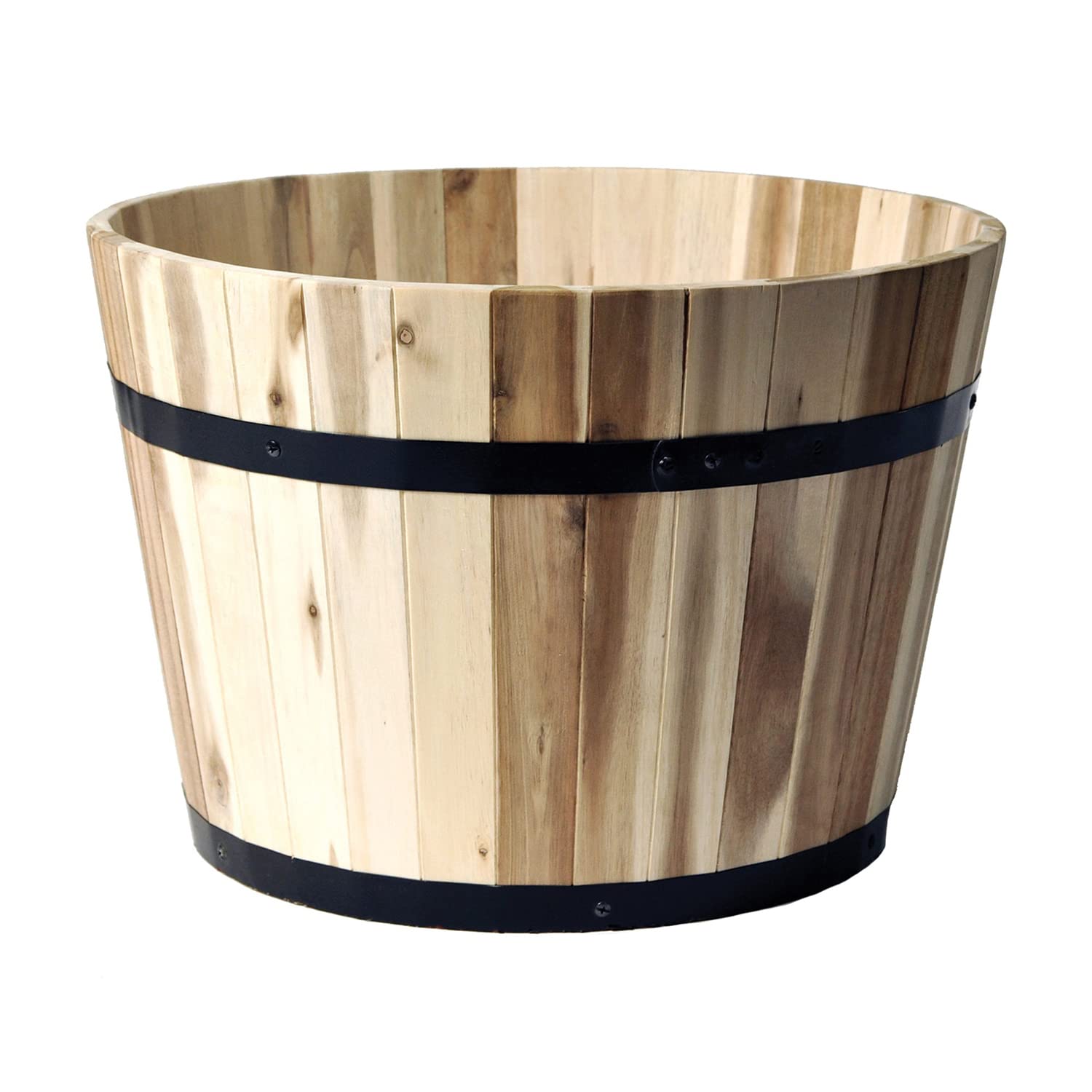 colourliving Pflanzkübel Akazienholz 29 cm rund Pflanztopf