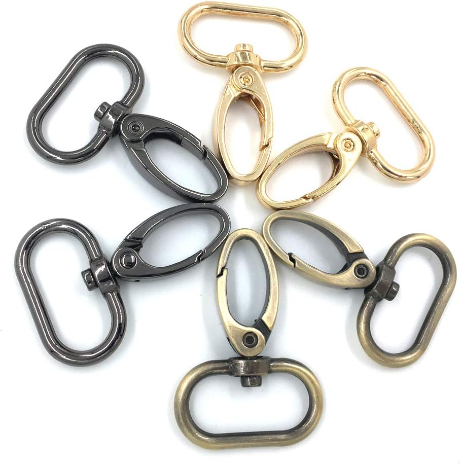 15 Pcs 25mm Inside Diameter Oval Ring Lobster Clasp Claw Swivel for Strap Push Gate Lobster Clasps Hooks Swivel Snap Fashion Clips (3 Color 1, Gold, Gunmetal, Bronze) - Image 2