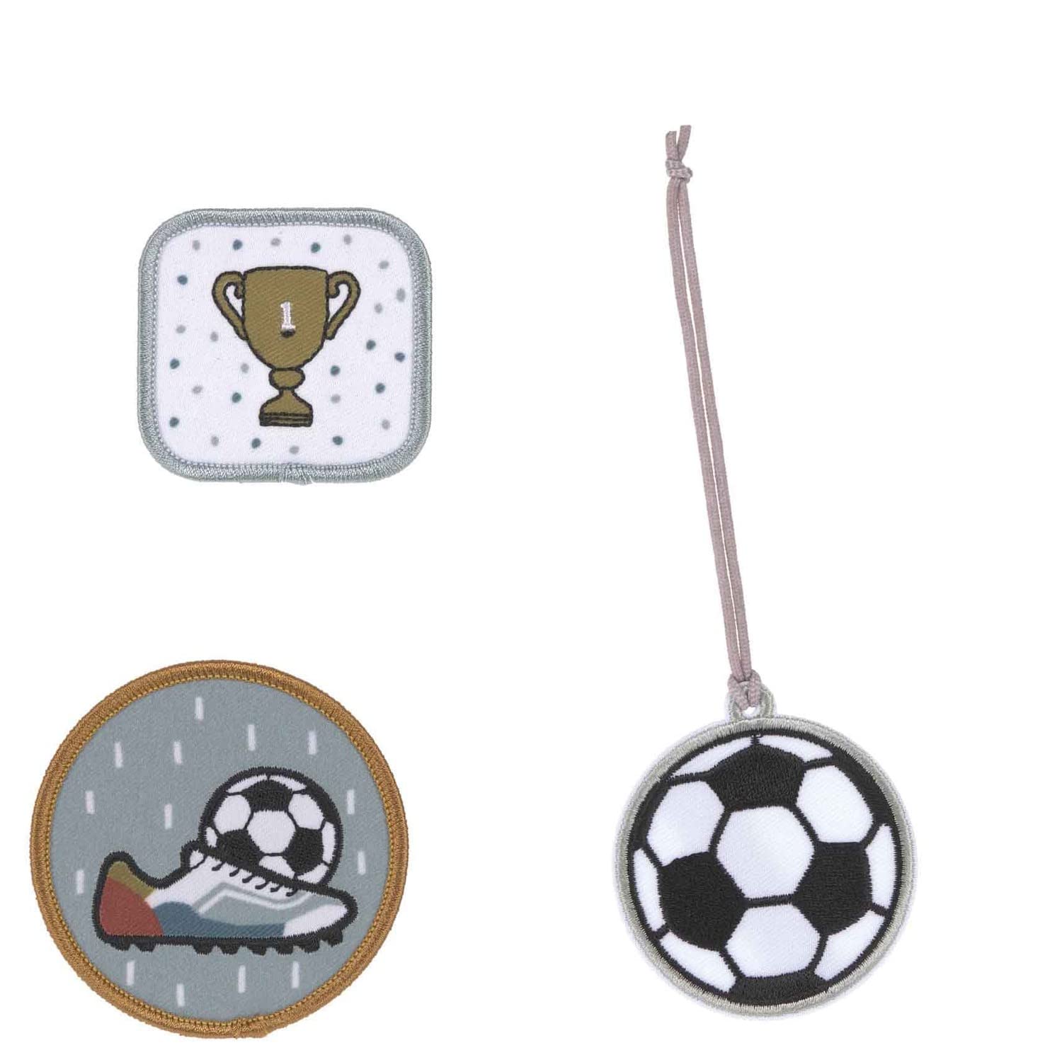 LÄSSIG Schulranzen-Set Boxy Unique Schwarz & Anhänger und Patches Set (3 STK.) mit Druckknopf