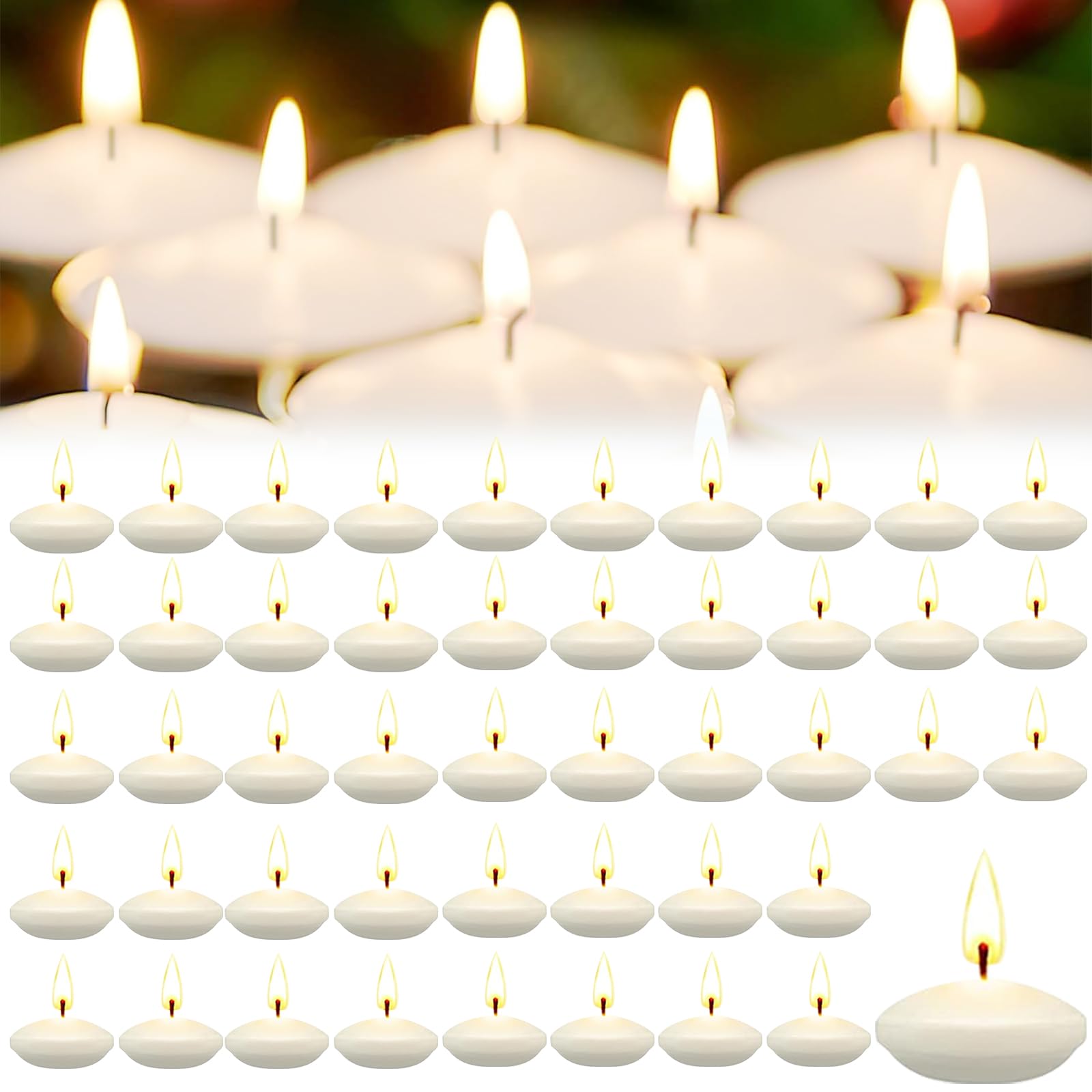 30 Candele Galleggianti Non Profumate - Tea Light Per Centrotavola, Matrimoni E Vasche Da Bagno - Foto 5