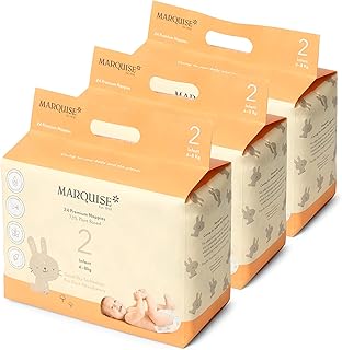 Marquise Baby Eco Nappies for Up to 4-8 kg Infant, Size 2 (Pack of 3)