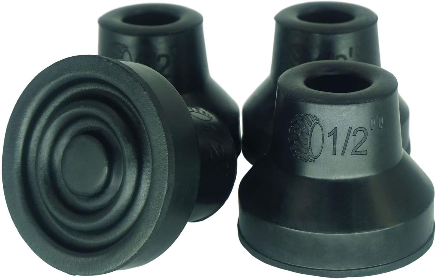 PortCanes Cane Tips Quad Cane Tip (Set of 4) Heavy Duty Replacement Walking Cane