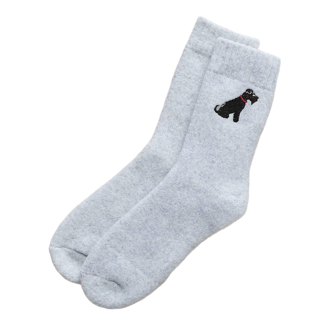 Black Schnauzer Dog Walking Socks