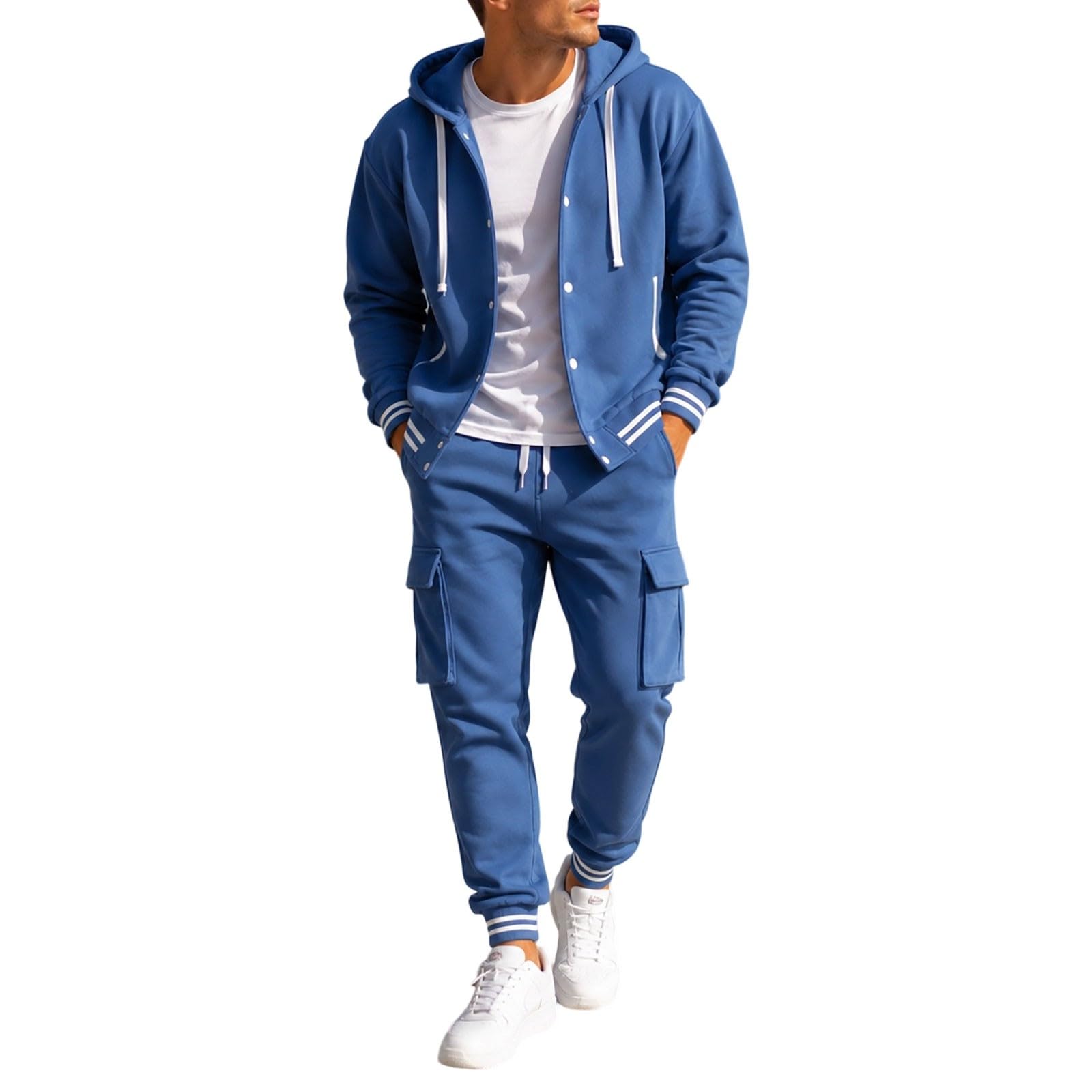 Survêtement complet pour homme 2 pièces à capuche style baseball
