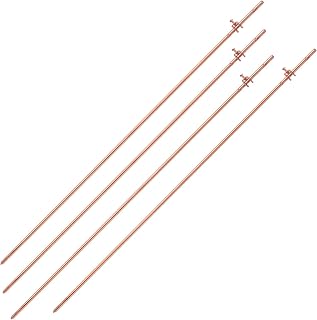 GOUNENGNAIL 4ft Copper Bonded Grounding Rods (4-Pack) 3/8" Dia with Fall-Free Clamps - ASTM Tested for Generators, Antennas, Fences