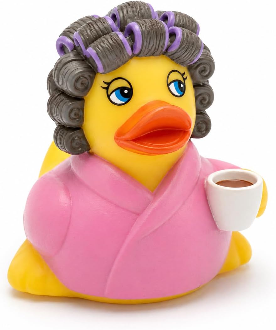 3" Coffee Lover Rubber Duck [Floats Upright] – Funny Coffee Gift for Women & Men | Sealed No Hole | Jeep Ducks, Desk Decor, Baby Safe Bathub Bath Toy | Lead-Free Vinyl Rubber Ducky