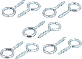 Aexit 19mm Inner Home Hardware Dia 70mm Length Zinc Plated Self-Tapping Eye Screw Hook 10pcs Model:66as589qo220