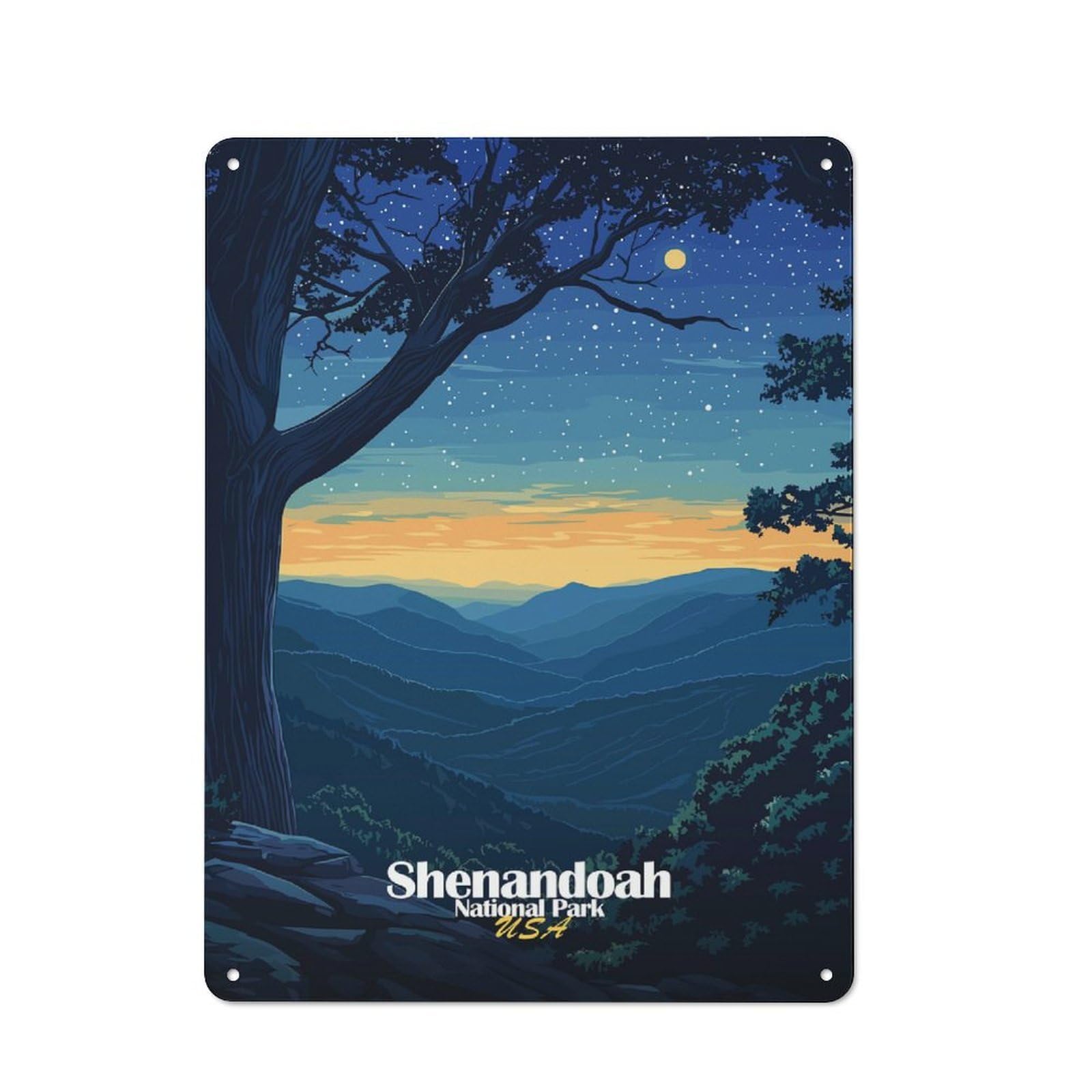 Cosy Shenandoah National Park Metal Plaque 40x30cm, Kitchen Wall Decor for Kitchen, Cafe, Pantry Or Dining Room
