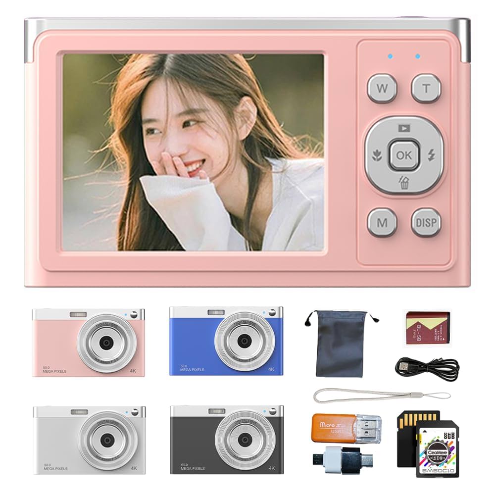 デジタルカメラ yossy Amazon | YonaEssys デジタルカメラ 5000万画素 4K録画 64GB SD