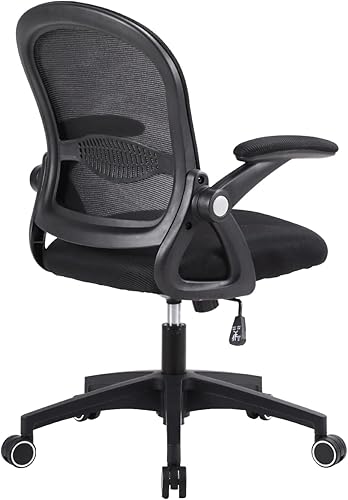 Miniatura 1 de Silla de oficina en casa, silla de escritorio ergonómica para hombres y adultos, silla de computadora de malla giratoria con reposabrazos abatible