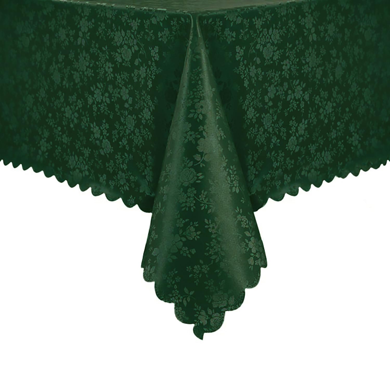 Romanstile Waterproof Vinyl Tablecloth Rectangle, 60 x 84 Inch, Dark Green