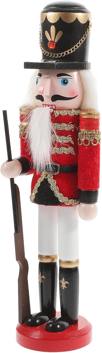 Lurrose Nutcracker Soldier Figurine Christmas Nutcracker Ornament Desktop Decoration Holiday Table Decor for Party and Home