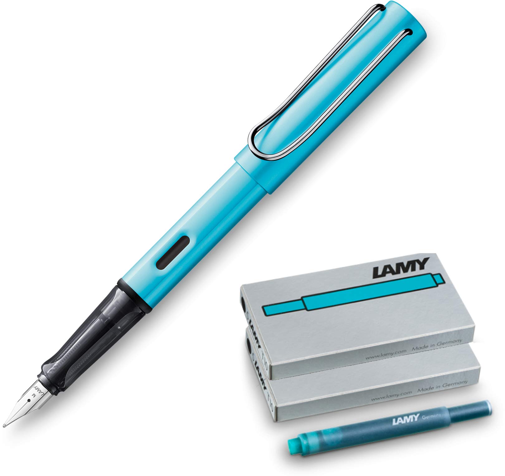 Lamy 084 AL-star Füllhalter Pacific, M (+ Patronen türkis)