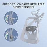 SIHOO Chaise de Bureau, Siege de Bureau Ergonomique, Fauteuil à Dossier Haut Respirant avec accoudoir de Chaise réglable 3D en Maille respectueuse de la Peau et Support Lombaire - 8