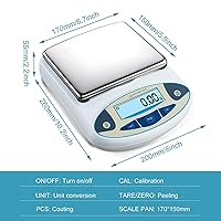 Vista 2 de Báscula de laboratorio de 176.37 oz x 0.00 oz de precisión Balanza analítica electrónica de laboratorio Báscula de precisión de laboratorio Balanza