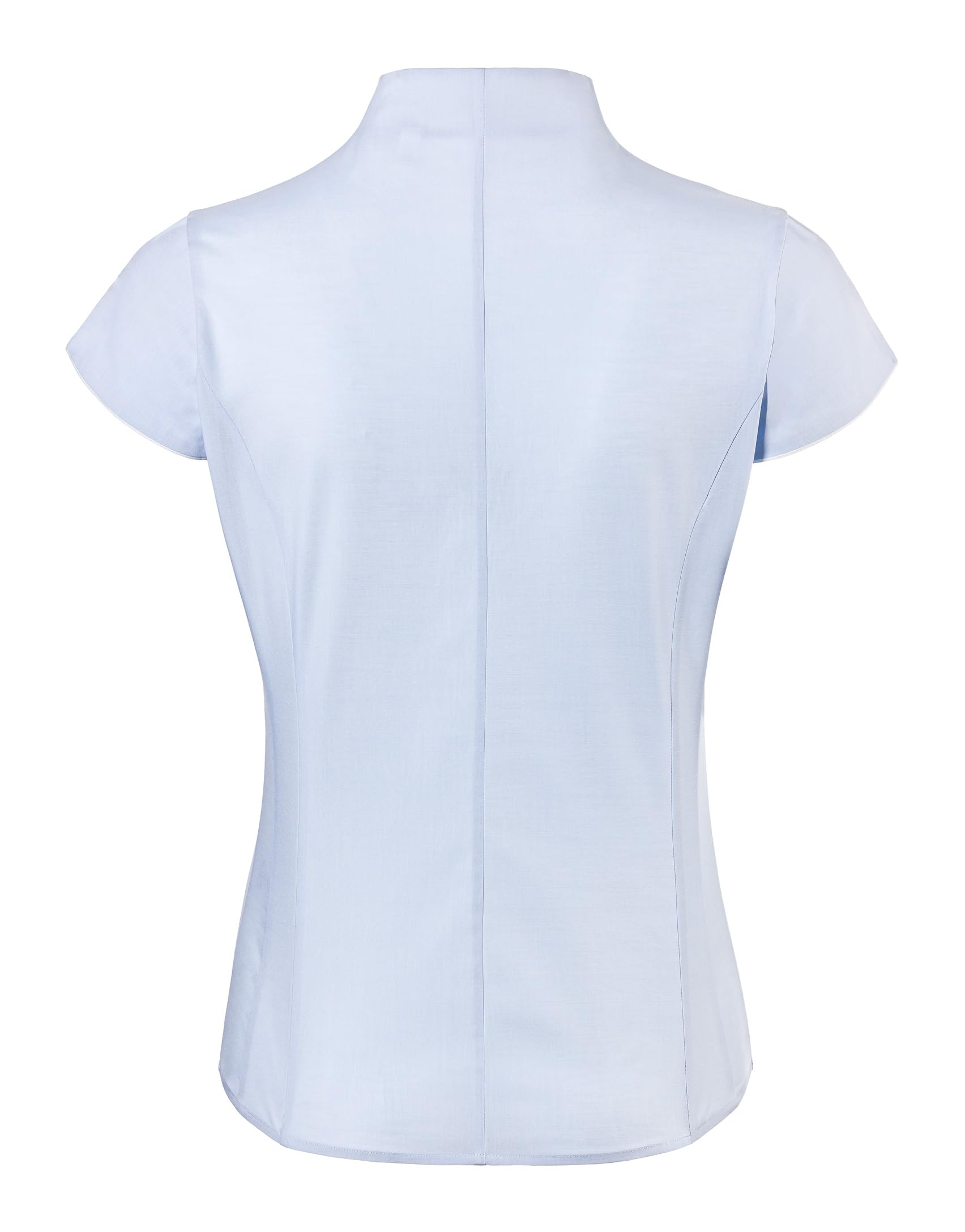 Vincenzo Boretti Camicia-Blusa Elegante, Taglio Abbastanza Aderente, Colletto Alto, Senza Maniche, in Tinta Unita, Facile da Stirare