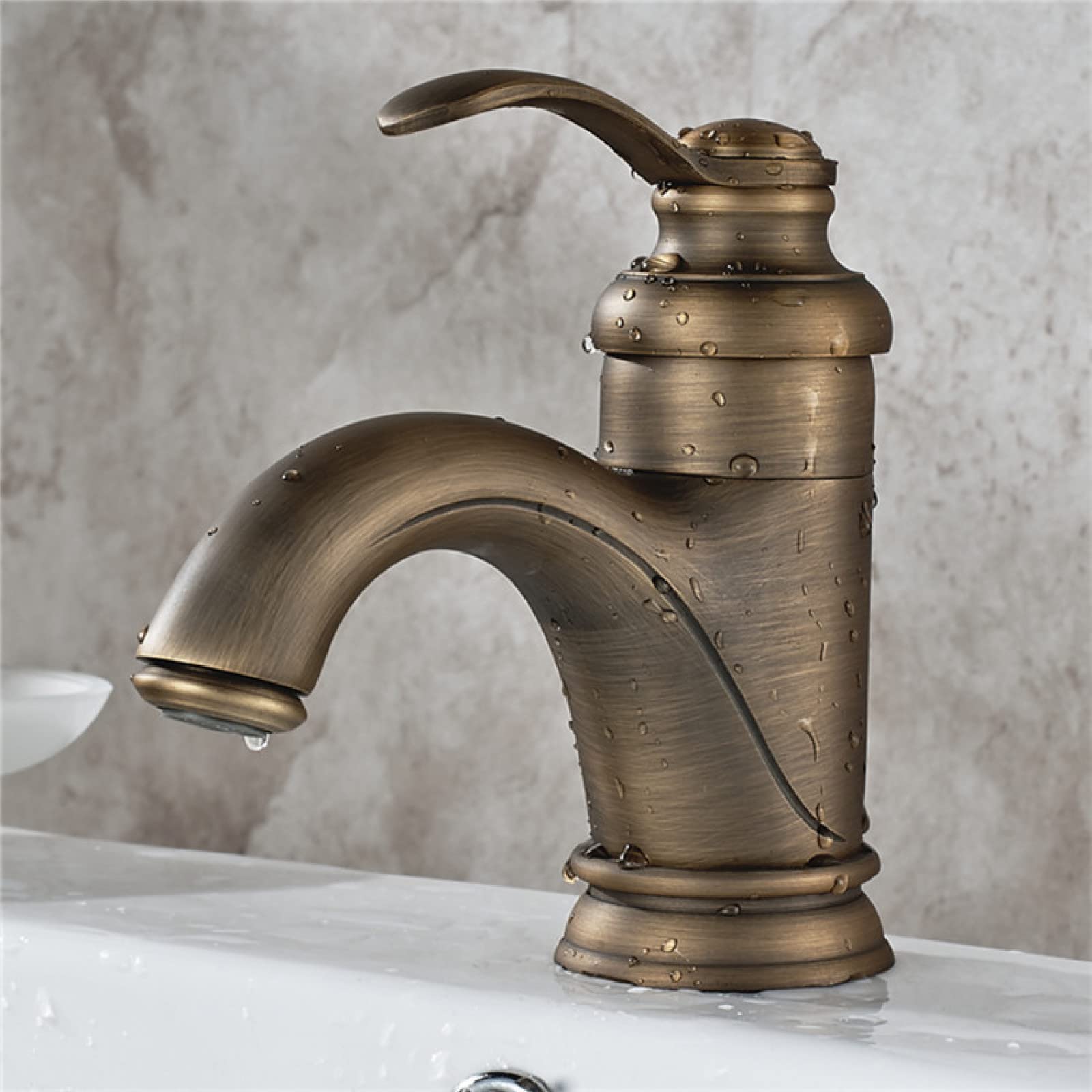 Fanjubei Antique-Style Dwarf Antique-Style Hot And Cold All-Copper Bathroom Faucet