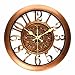 Silent Wall Clock Foxtop 11 Inch Silent Antique Retro Style Wall Clock See-Through with Arabic Numeral and Mute Standard Quartz Movement-Copper