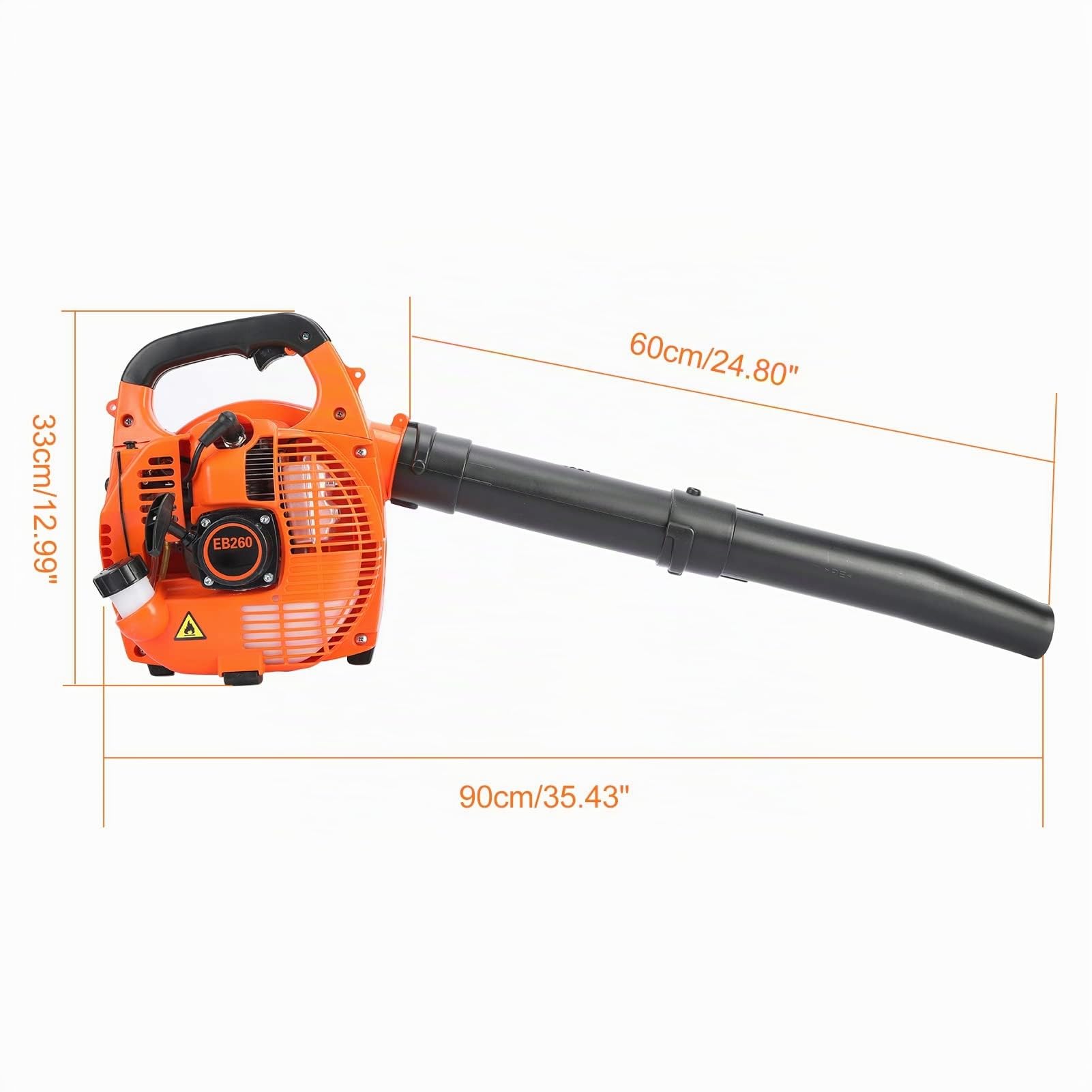 Soplador de hojas, soplador de hojas portátil de gasolina, soplador de hojas de gasolina de 26 cc de 2 tiempos, sopladores de jardín para soplar hojas, astillas de madera, polvo, desechos de