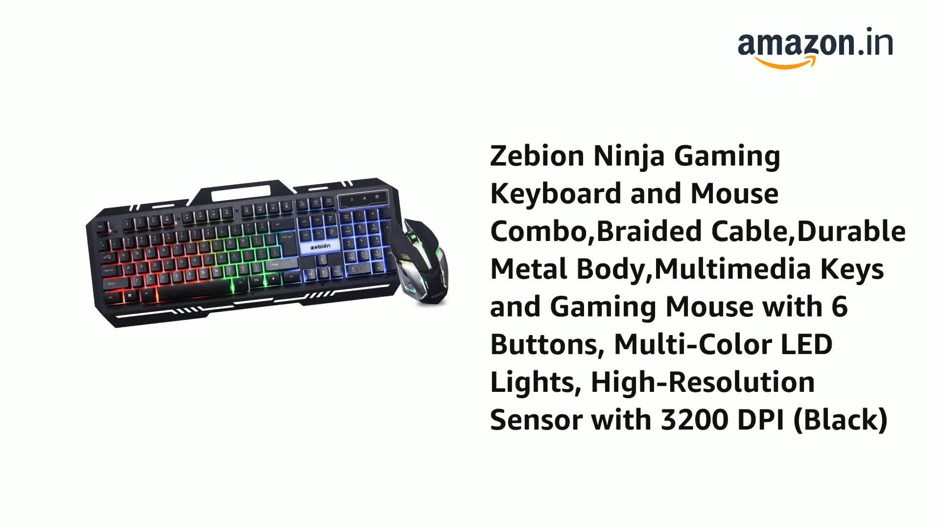 Amazon.in: Buy Zebion Ninja Gaming Keyboard and Mouse Combo