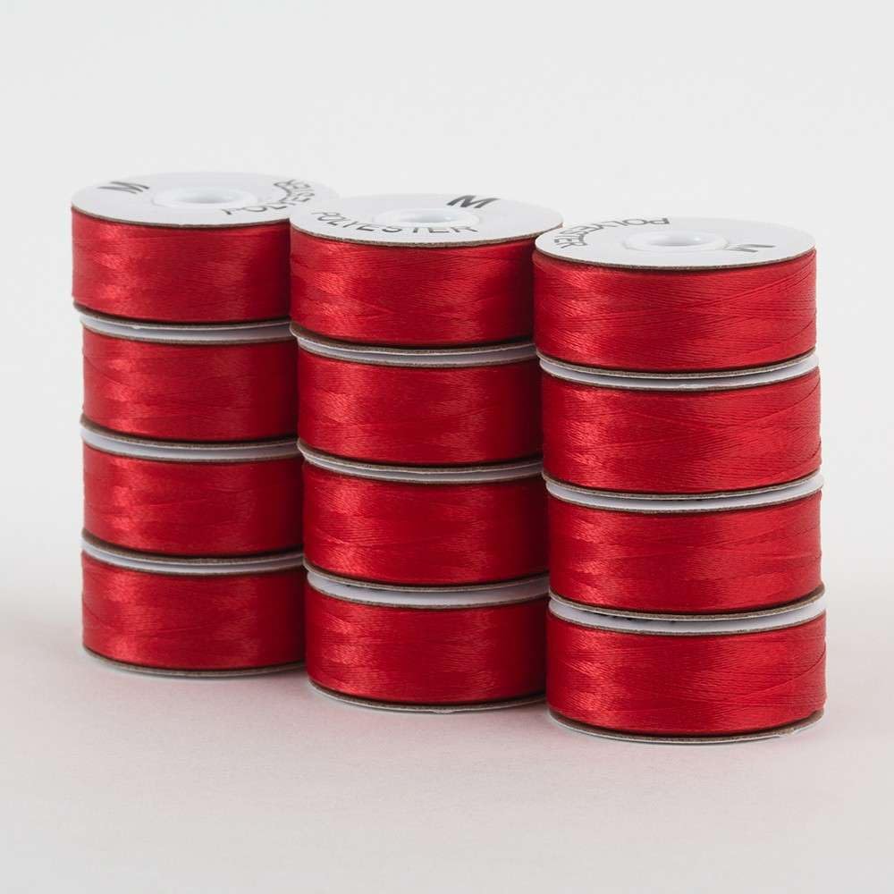 Superior Threads SuperBobs Polyester 12pk M-Style Bright Red Prewound Bobbin