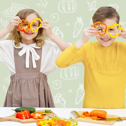 Miniatura 6 de Kibbidea Juego de cuchillos para niños para cocina real, 4 piezas, juego de cuchillos de cocina de acero inoxidable para niños con mango de madera,