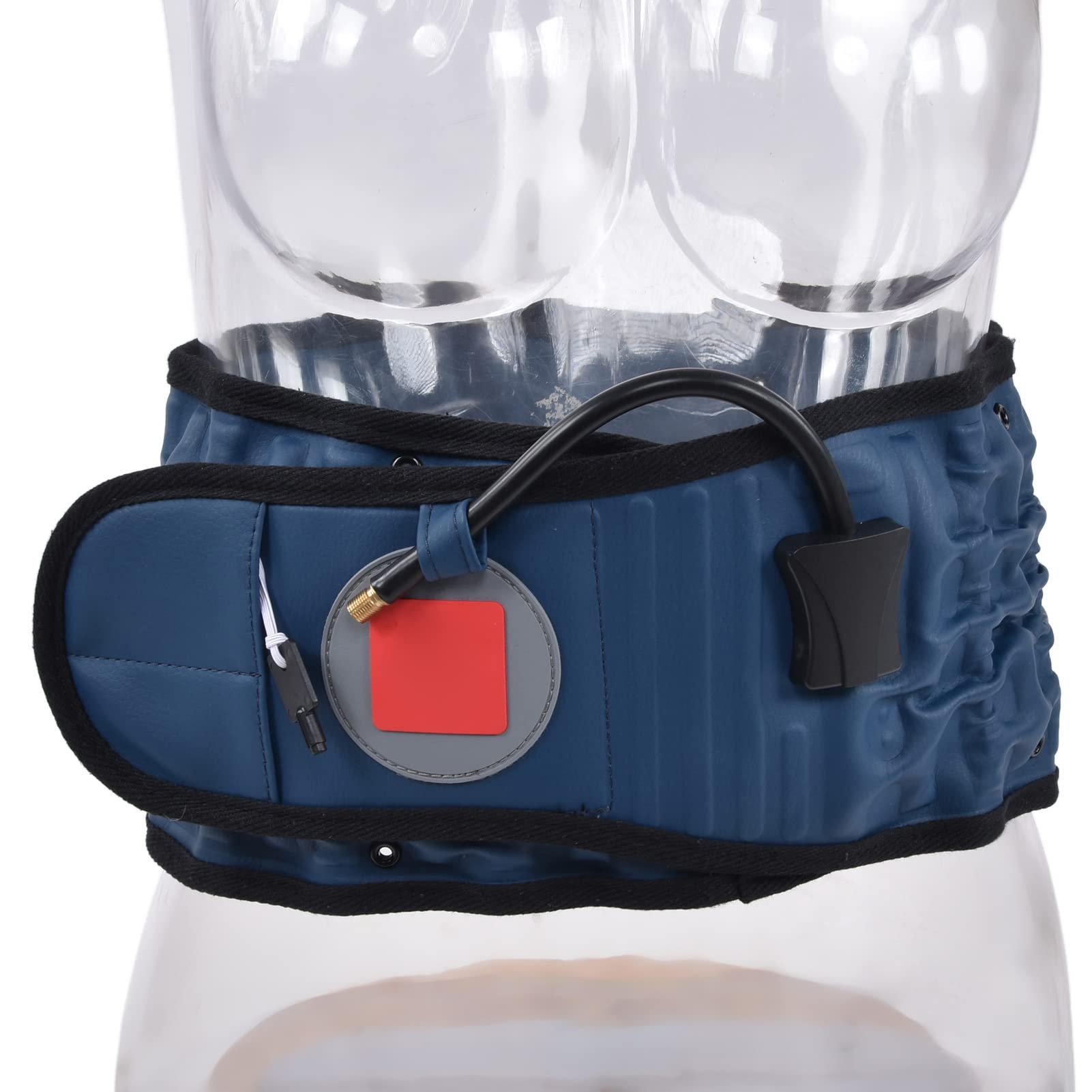 Cinturón de soporte lumbar 2 en 1 Alivio del dolor Terapia de descompresión de espalda para conducir sentado durante mucho tiempo Tejido de punto TPU PU 45.67x6.10x9.84in 22.72oz (Azul)
