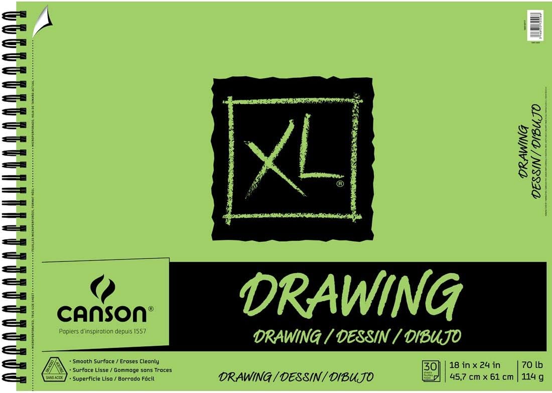 Canson XL Series Side Wire Drawing Pad, 18 x 24 Inches, 30 Sheets