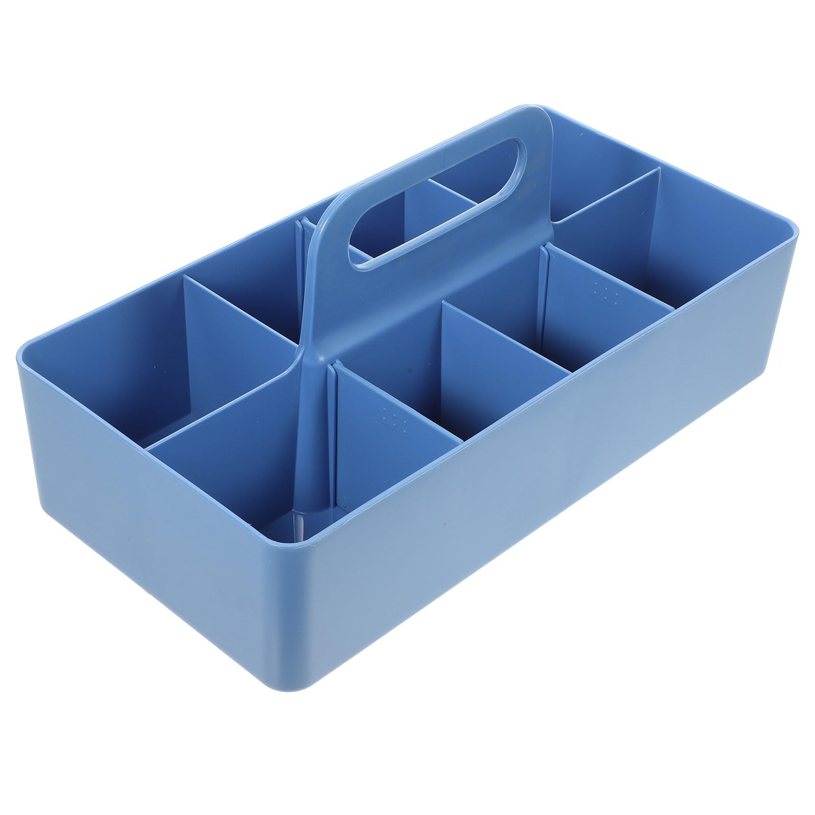 Boîte de rangement de bureau portable plastique bleu compartiments cuisine salle de bain